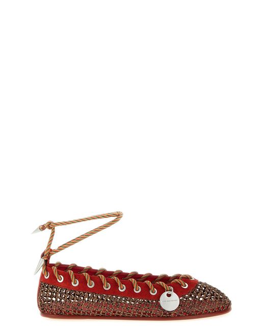Kiko Kostadinov Red 'reticella' Ballet Flats