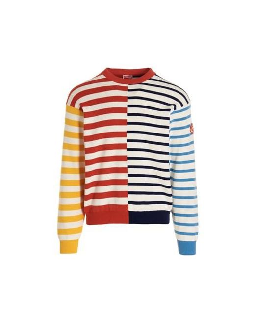KENZO Logo Striped Sweater in Red for Men | Lyst