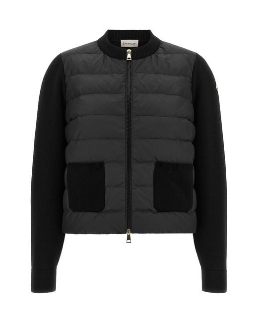 Moncler Black Padded Cardigan