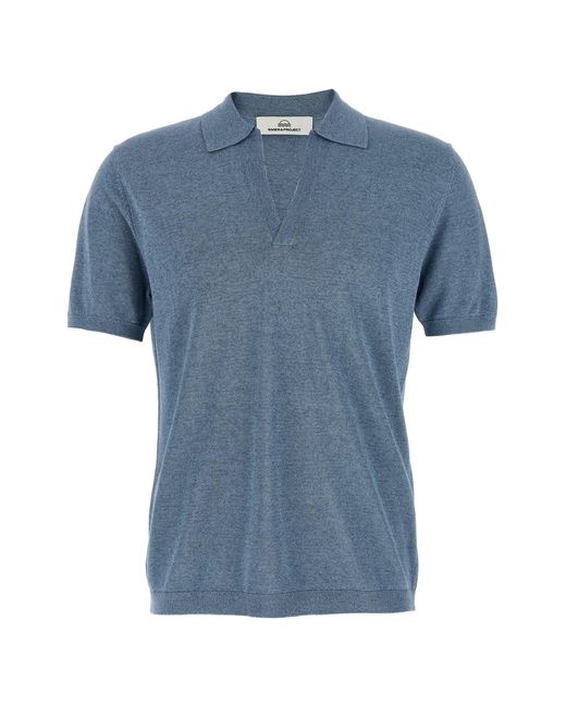 Rivvia Projects Blue Open Collar Polo Shirt for men