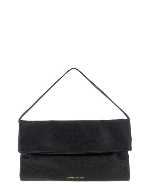 Elisabetta Franchi Black Logo Shoulder Bag
