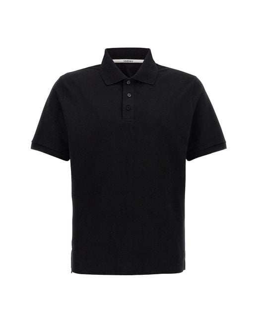 Saint Laurent Black Logo Embroidery Polo Shirt for men