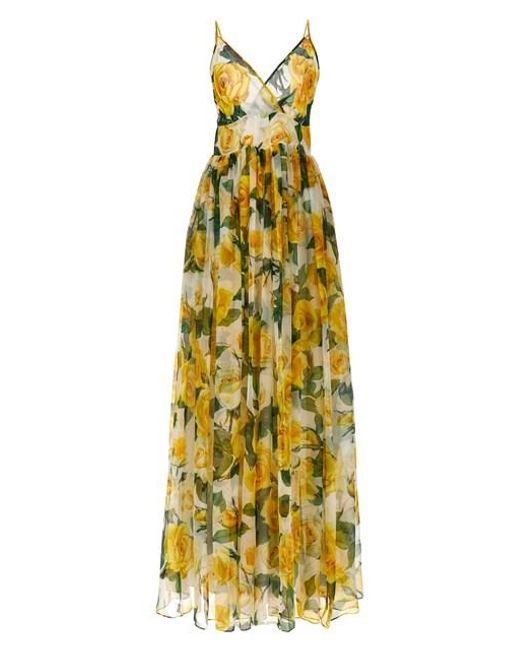Dolce & Gabbana Yellow 'rose Gialle' Dress