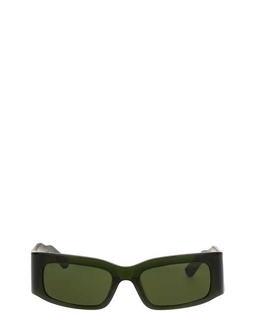 Balenciaga Green 'paper Rectangle' Sunglasses
