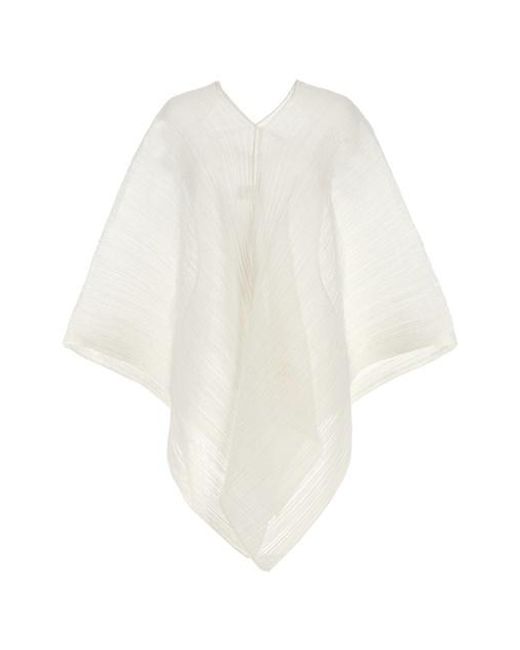 Stola 'Basic Madame-T' di Pleats Please Issey Miyake in White