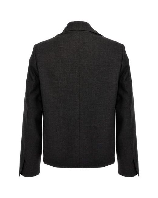 Cappotto grigio in lana con zip argento di Givenchy in Black da Uomo