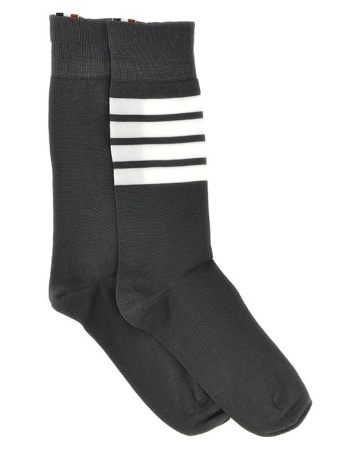 Thom Browne Black '4 Bar' Socks