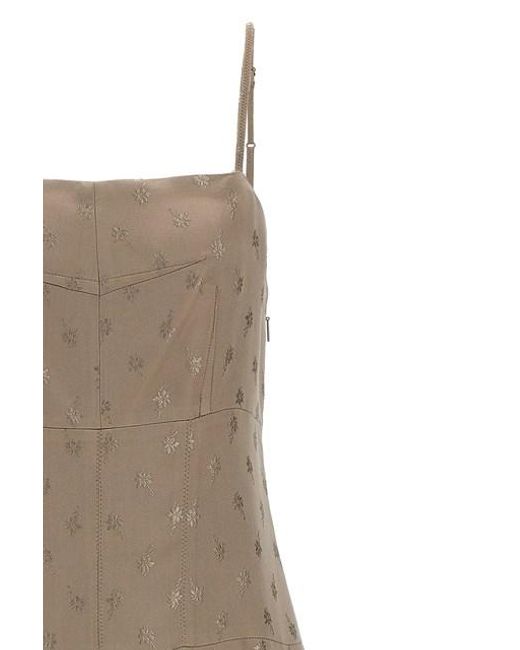 Abito midi raso di Fendi in Natural