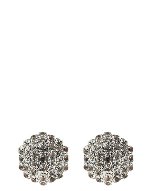 Self-Portrait White 'crystal Flower' Earrings