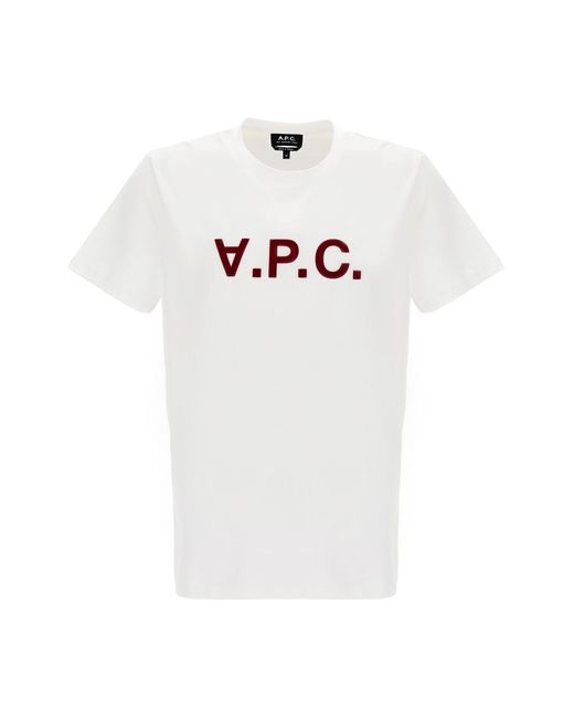 A.P.C. White 'vpc' T-shirt for men
