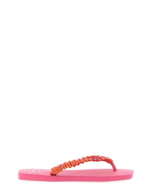 Havaianas Pink ' Slim Square Boho' Sandals