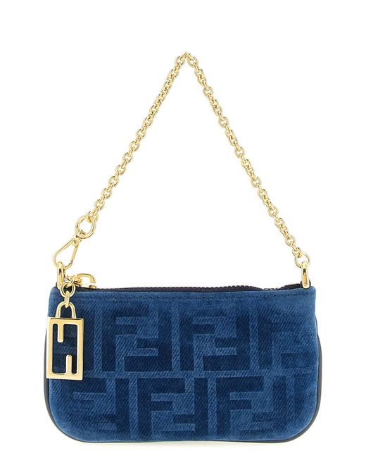 Fendi Blue Ff Mini-Jeanstasche