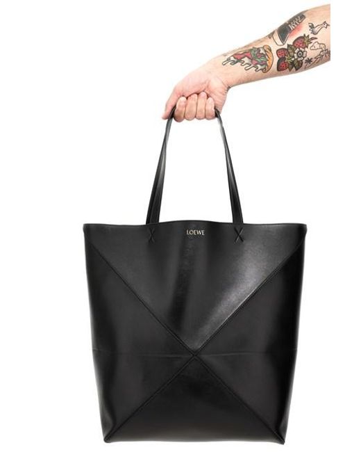 Shopping 'Puzzle Fold Tote XL' di Loewe in Black da Uomo