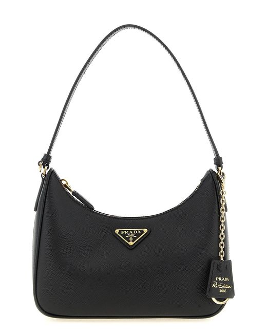 Prada Black Mini 're-edition 2005' Saffiano Shoulder Bag