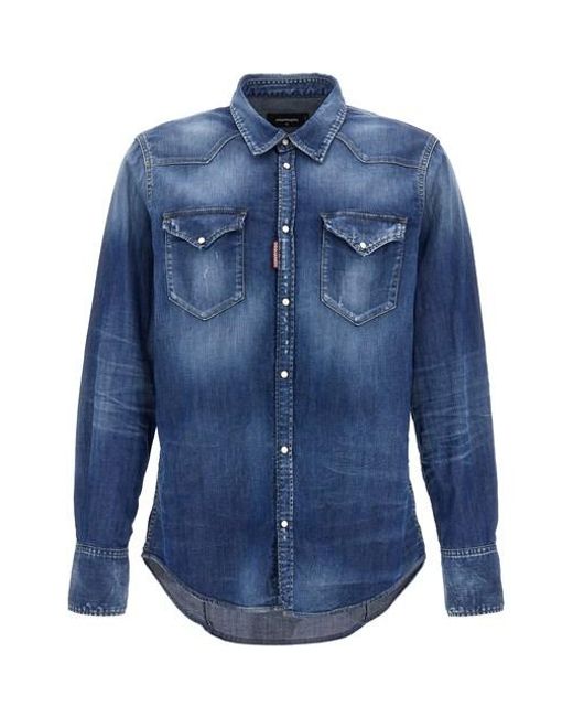 DSquared² Blue 'classic Western' Shirt for men