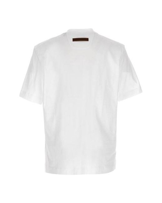 T-shirt logo di Zegna in White da Uomo