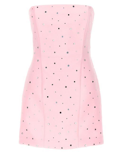 GIUSEPPE DI MORABITO Pink All Over Crystal Dress