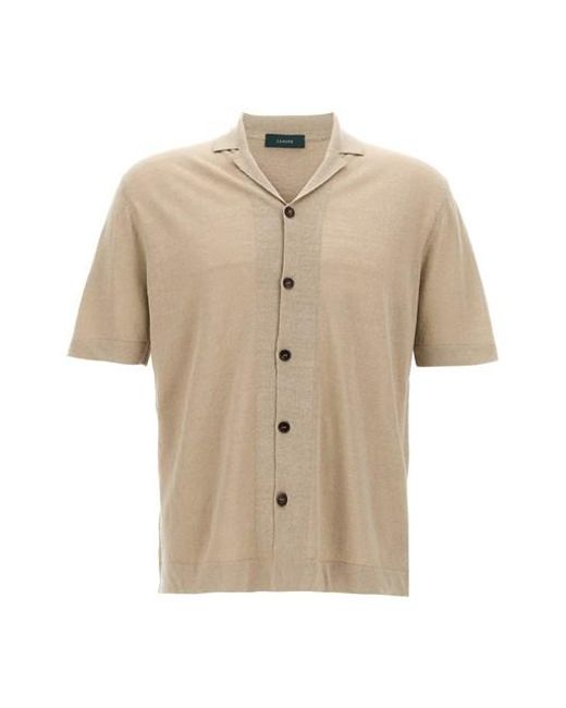 Camicia lino di Zanone in Natural da Uomo