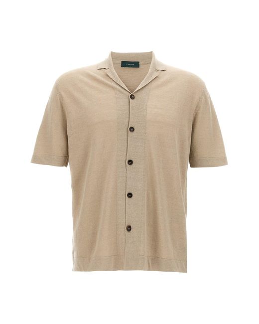 Zanone Natural Linen Shirt for men