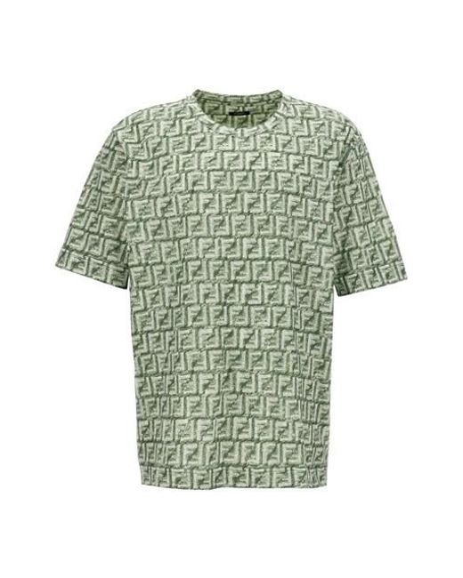 T-shirt 'FF' di Fendi in Green da Uomo