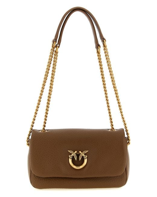 Pinko Brown 'love Birds' Shoulder Bag