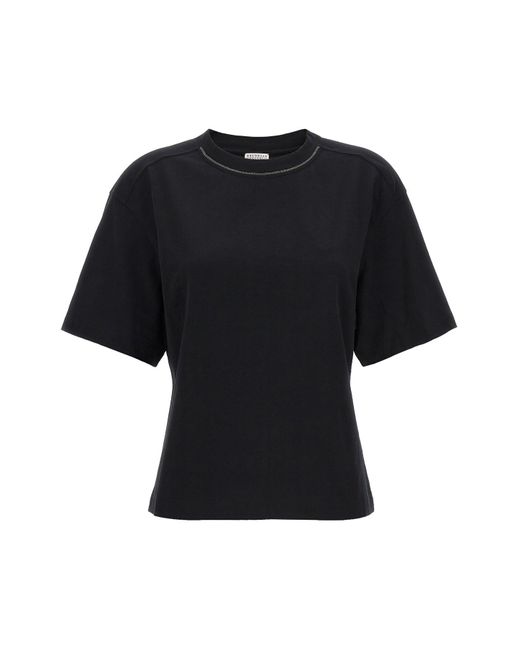 Brunello Cucinelli Black 'monile' T-shirt