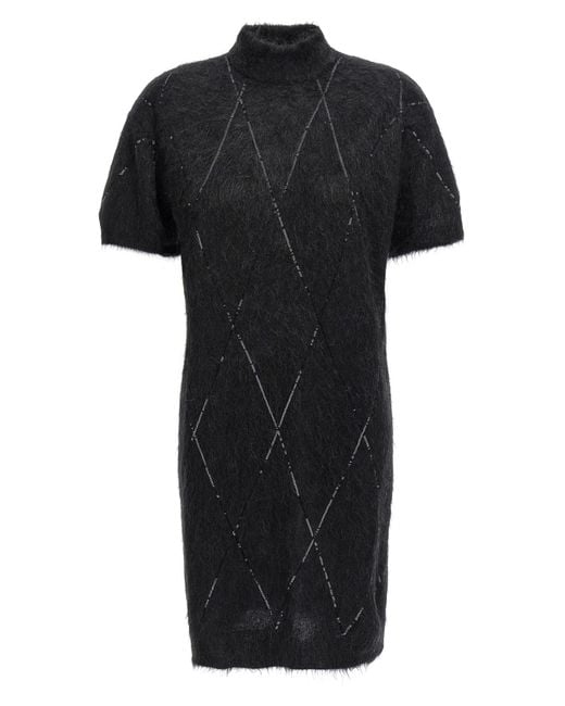 Brunello Cucinelli Black Kleid "Dazzling"
