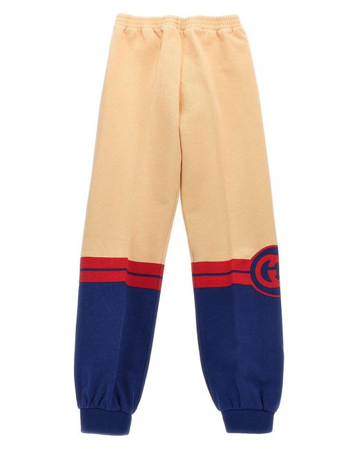 Gucci Blue Logo Print Joggers