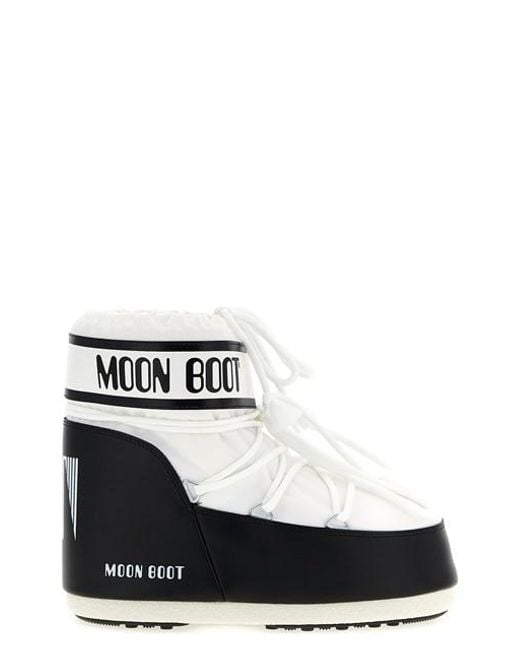 Moon Boot White 'icon Low' Ankle Boots