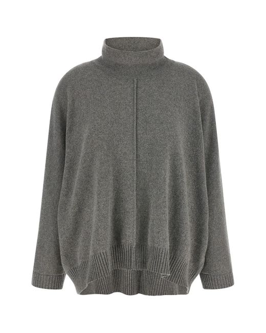 Alberta Ferretti Gray Central Stitching Sweater