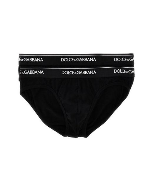 Dolce & Gabbana Black 'midi Brief' 2-pack Briefs for men