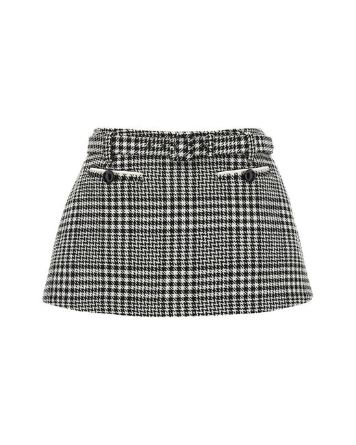 Self-Portrait Black Bouclé Wool Skort