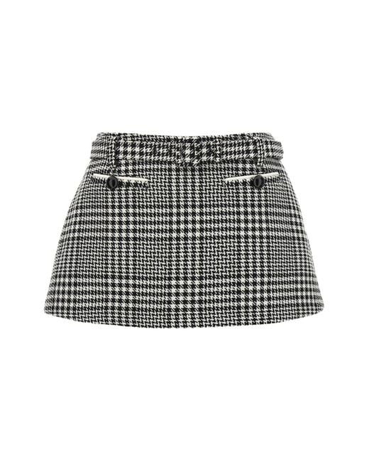 Self-Portrait Black Bouclé Wool Skort