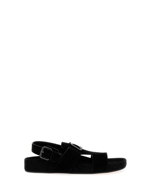 Christian Louboutin Black 'varsibuckle Midi' Sandals for men