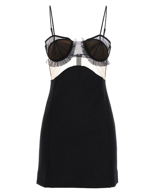 Nensi Dojaka Black Explosive Flower Bra Dresses