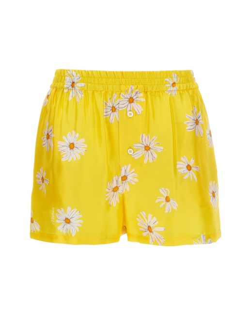Moschino Yellow 'margherite' Print Shorts