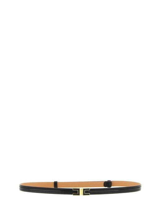 Elisabetta Franchi Black Logo Buckle Belt