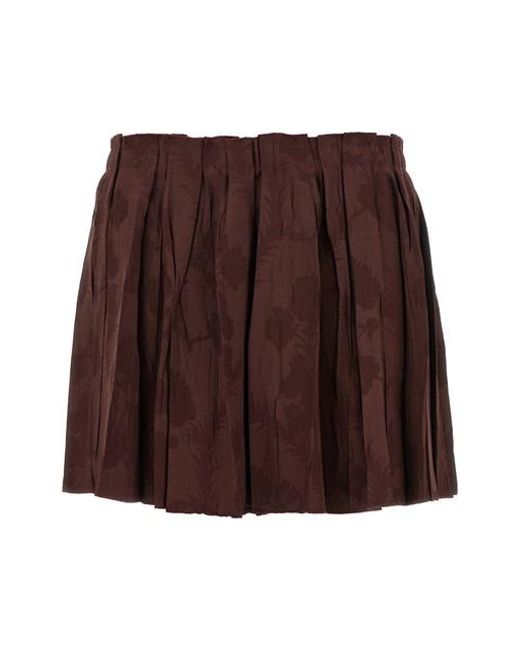 Etro Brown Jacquard Floral Patterned Skirt