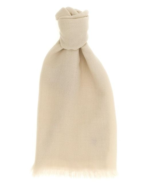 Brunello Cucinelli Natural Silk Cashmere Scarf