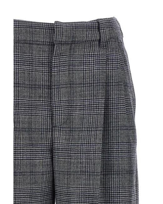 Pantalone Lana Pied De Poule di Brunello Cucinelli in Gray