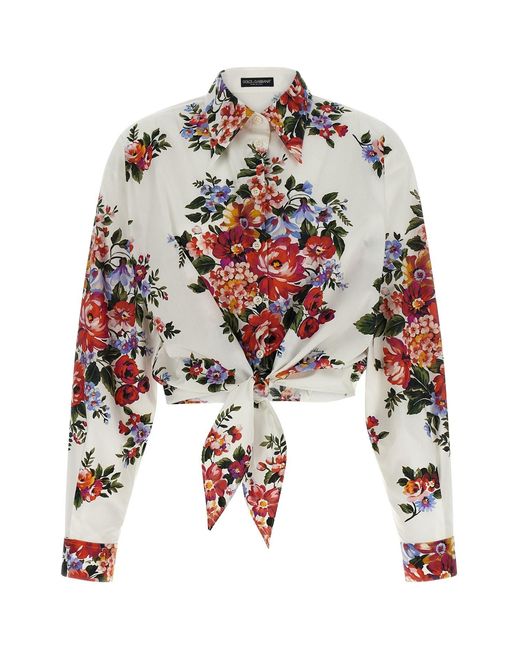 Dolce & Gabbana White 'mazzo Di Fiori' Shirt