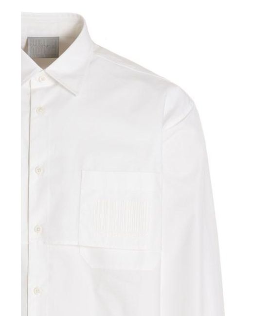 Camicia 'Barcode' di VTMNTS in White da Uomo