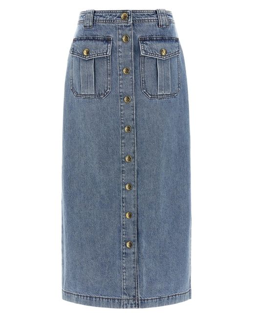 Zimmermann Blue 'denim Pencil' Skirt