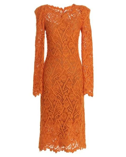 Abito pizzo macramè di Ermanno Scervino in Orange