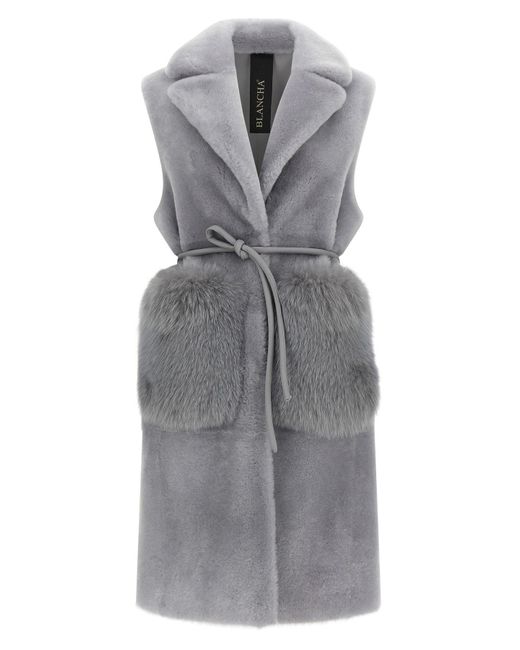 Blancha Gray Weste "Merino Straight-Volpe Shadow"