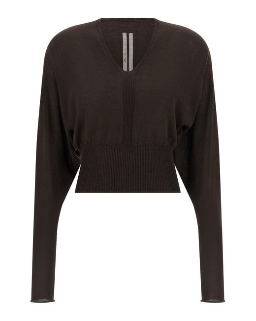 Rick Owens Black 'v Cropped' Top
