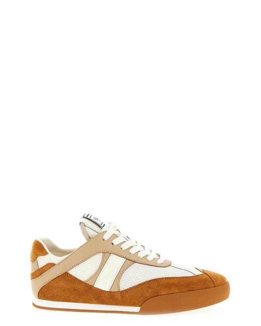 Chloé White Rusted Lace Up Sneakers