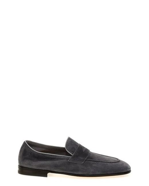 Brunello Cucinelli Black Suede Loafers for men