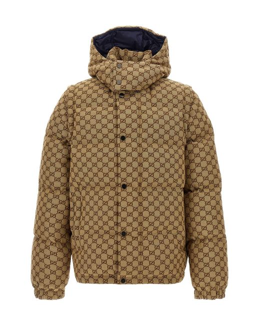 Gucci Green Gg Canvas Down Jacket for men