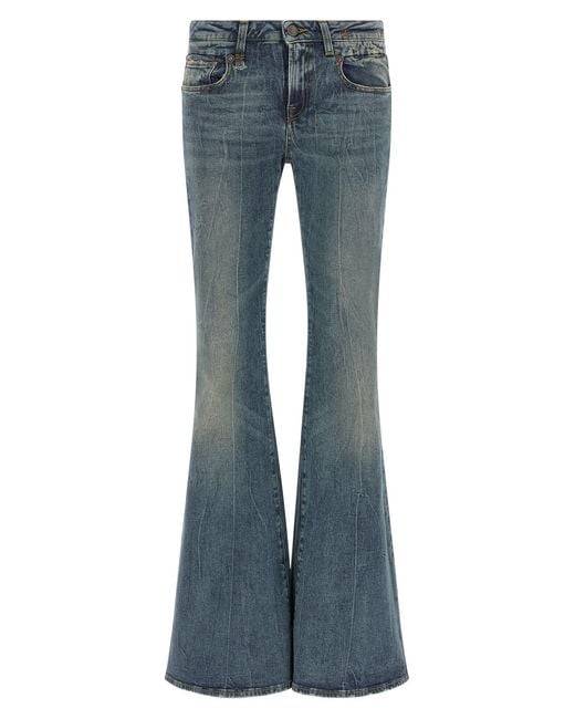 R13 Blue 'overflow Boy Flare' Jeans